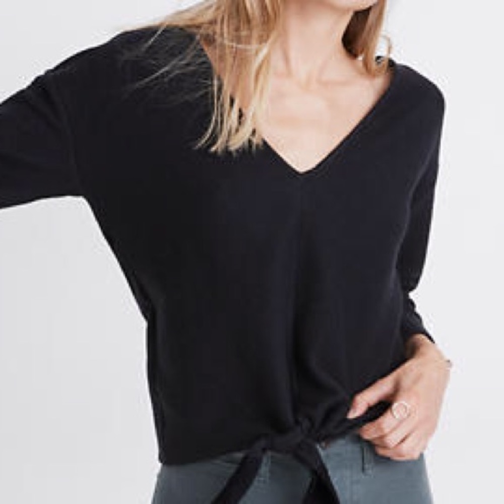 Black Madewell Textured Tie Top
